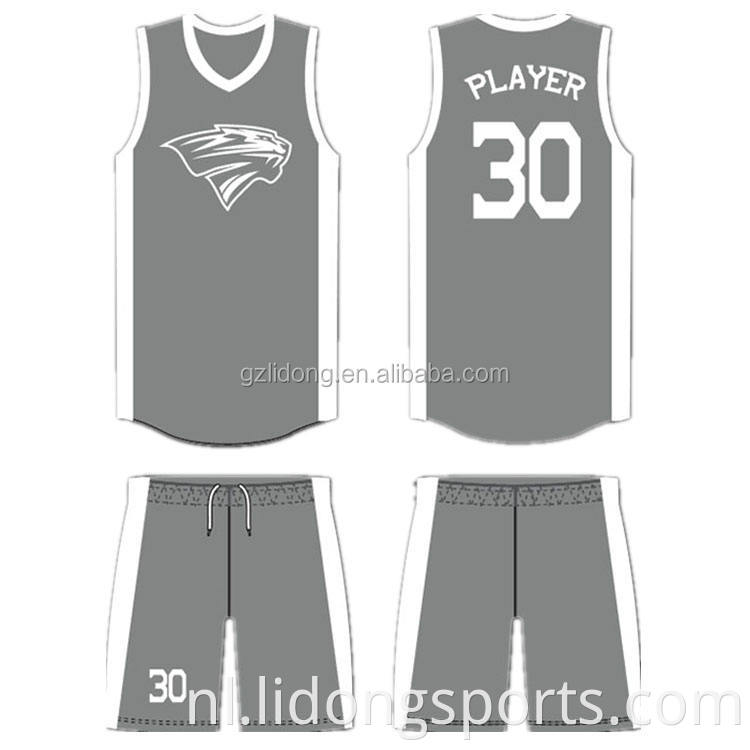 Basketball jersey uniform ontwerp kleur blauw omkeerbaar basketbal uniform set basketbal uniform set